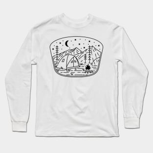 Camp Fire Line (Black) Long Sleeve T-Shirt